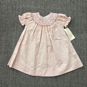NWT 6M Pink Floral Embroidered Baby Dress